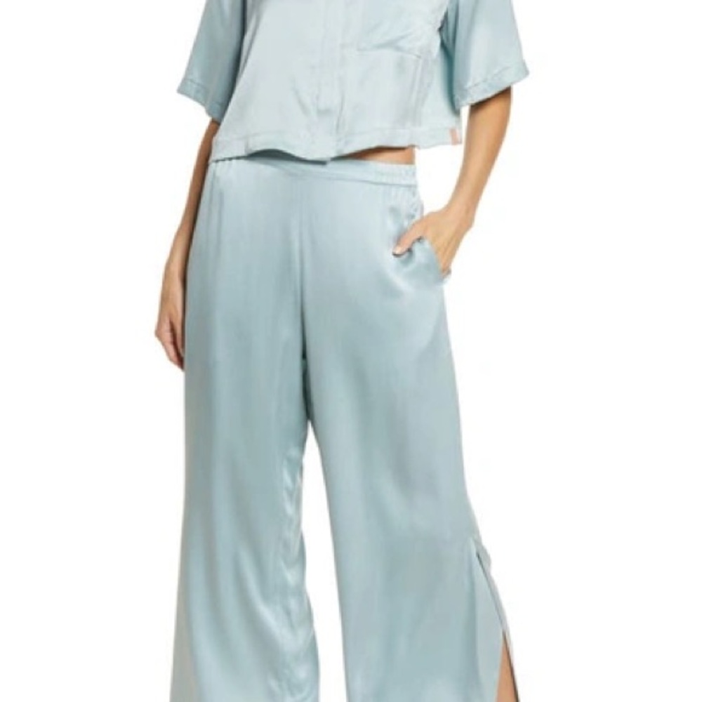 Women's Light Blue Washable Silk Pants